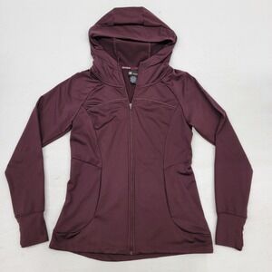 SPYDER JACKET WOMENS SZ‎ S MAROON WORKOUT RUNNING JACKET LONG SLEEVE FITTED EUC